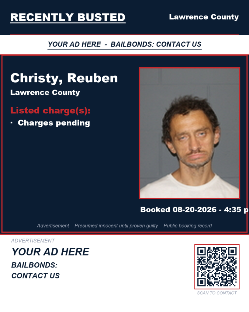 Arrest report — CHRISTY, REUBEN