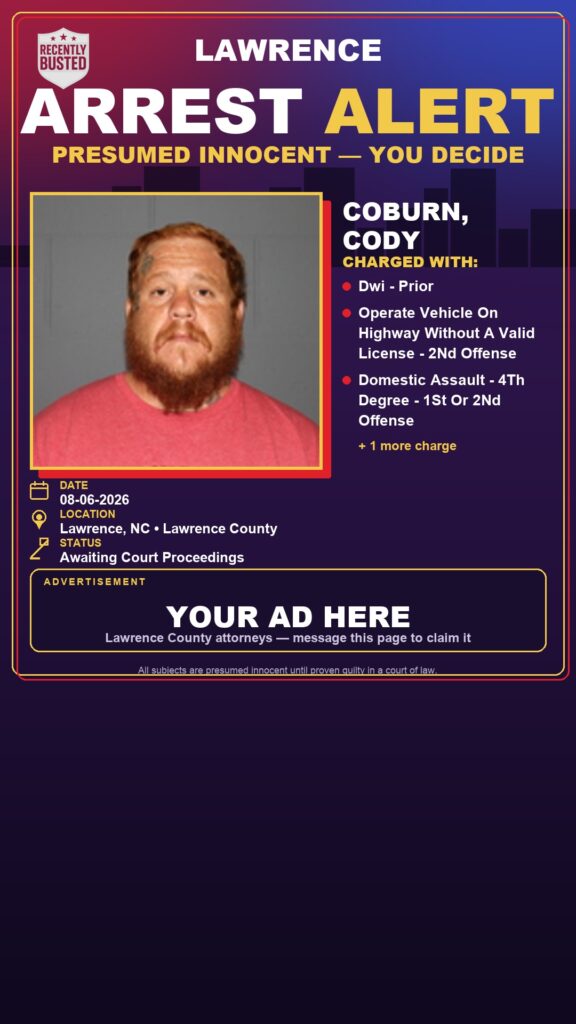Arrest report — COBURN, CODY