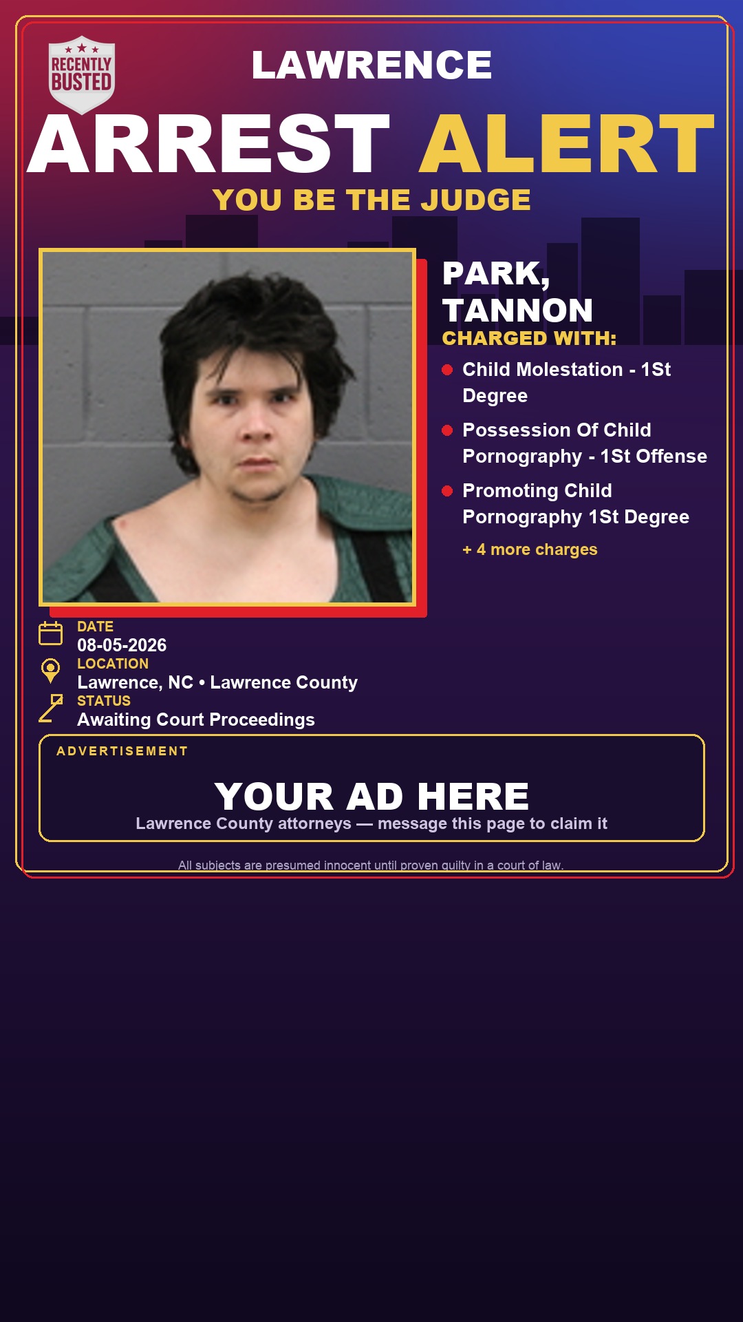 Arrest report - PARK, TANNON
