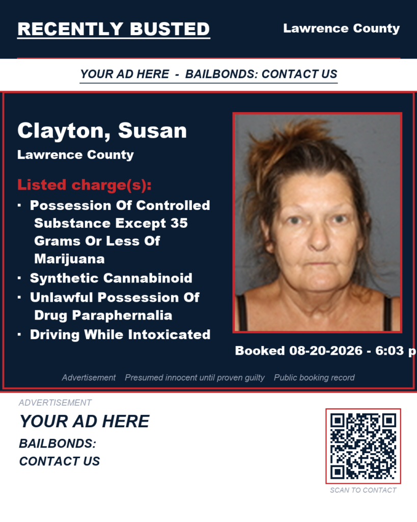 Arrest report — CLAYTON, SUSAN