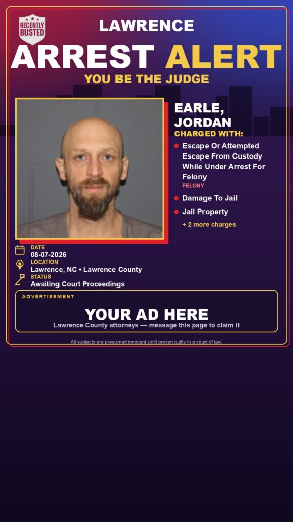 Arrest report — EARLE, JORDAN