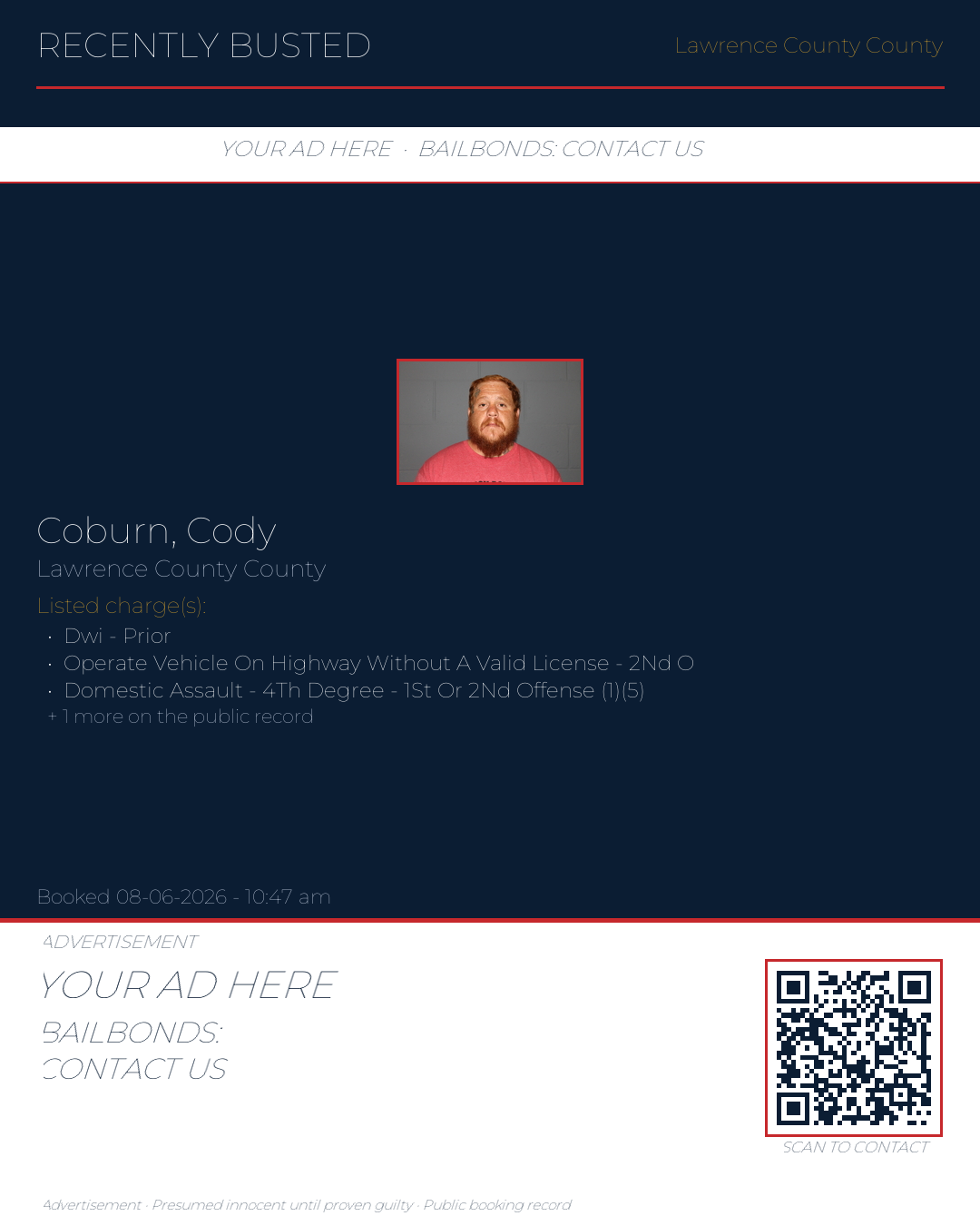 Arrest report - COBURN, CODY