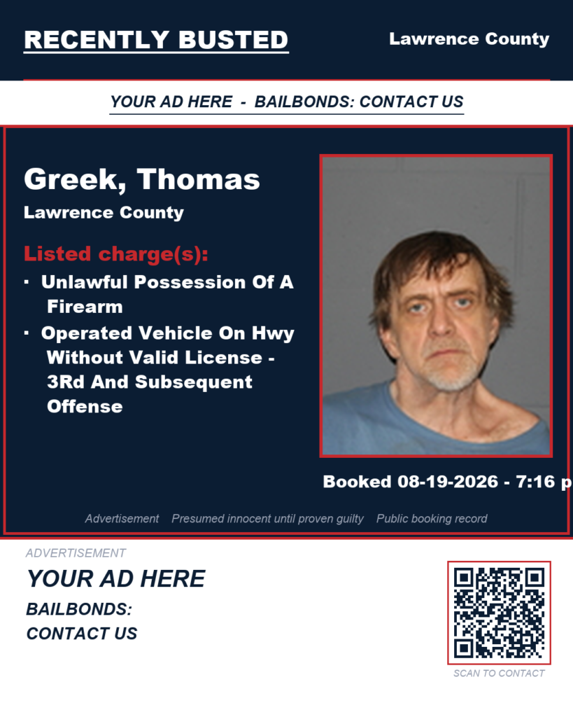 Arrest report — GREEK, THOMAS