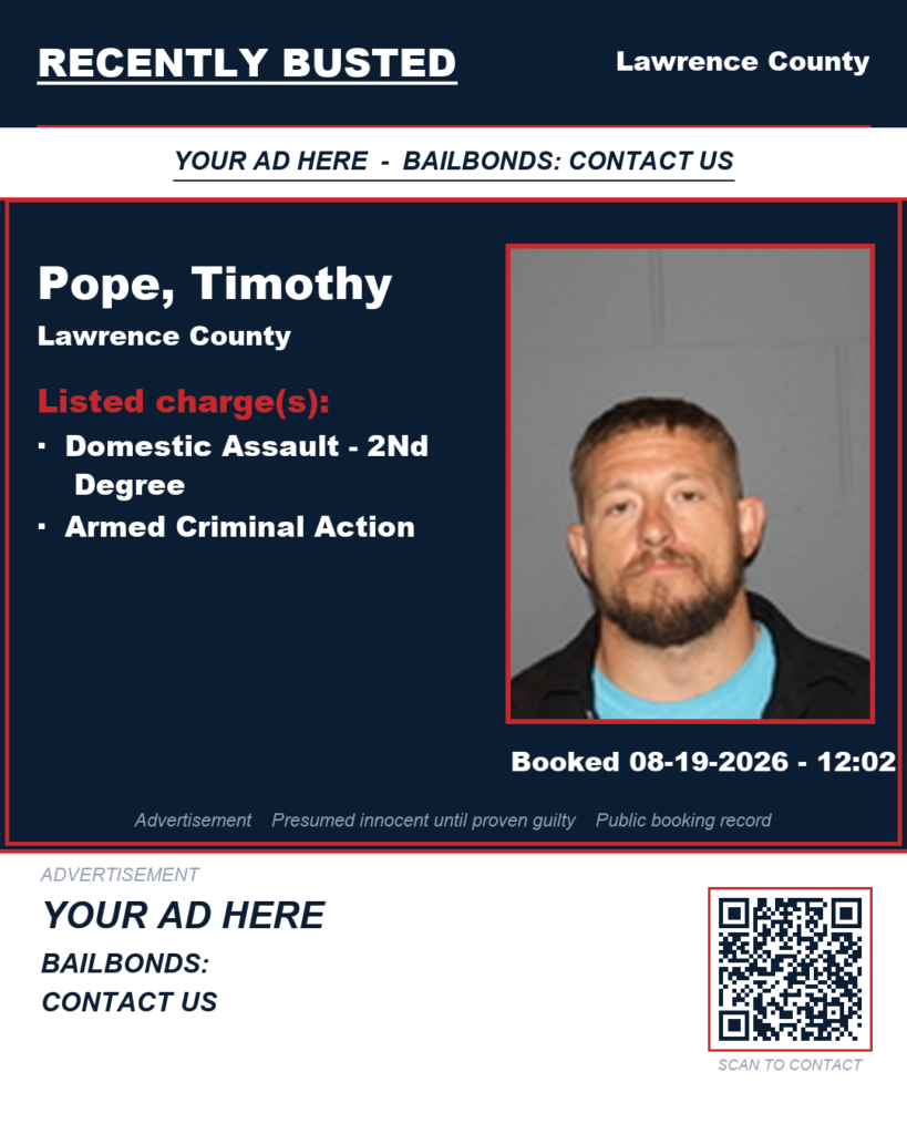 Arrest report — POPE, TIMOTHY