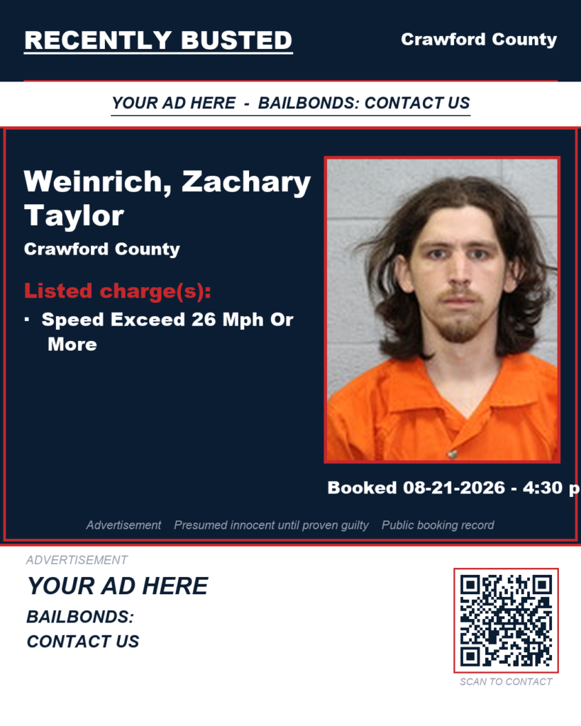 Arrest report — Weinrich, Zachary Taylor
