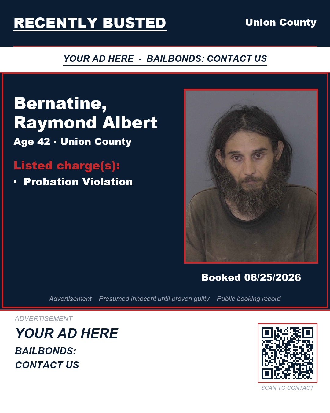Arrest report - BERNATINE, RAYMOND ALBERT