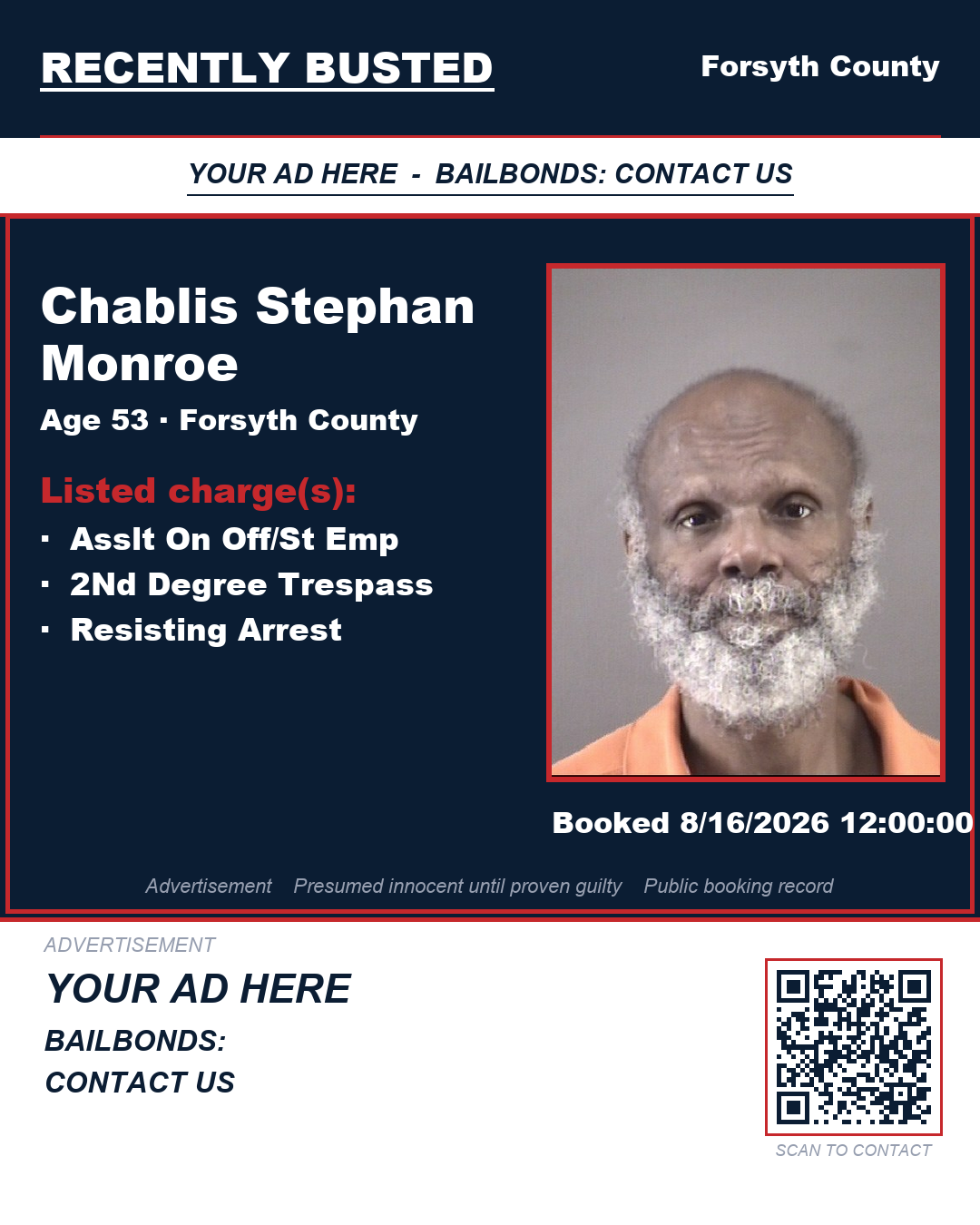 Arrest report - CHABLIS STEPHAN MONROE
