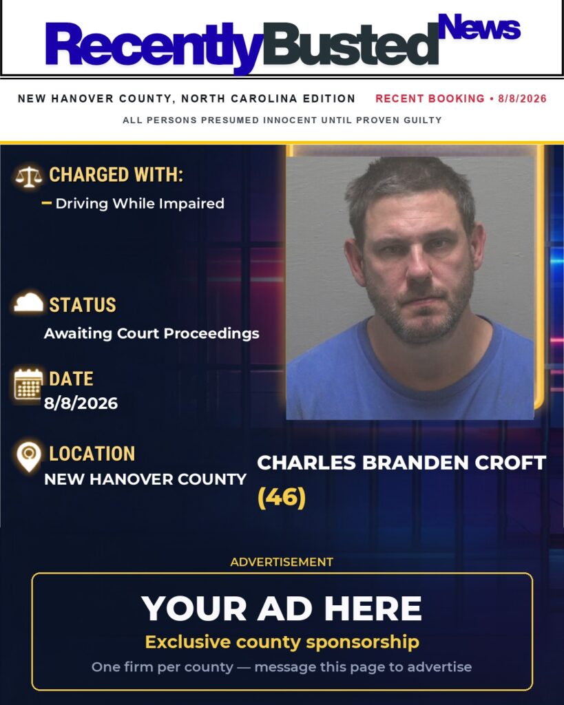 Arrest report — CHARLES BRANDEN CROFT