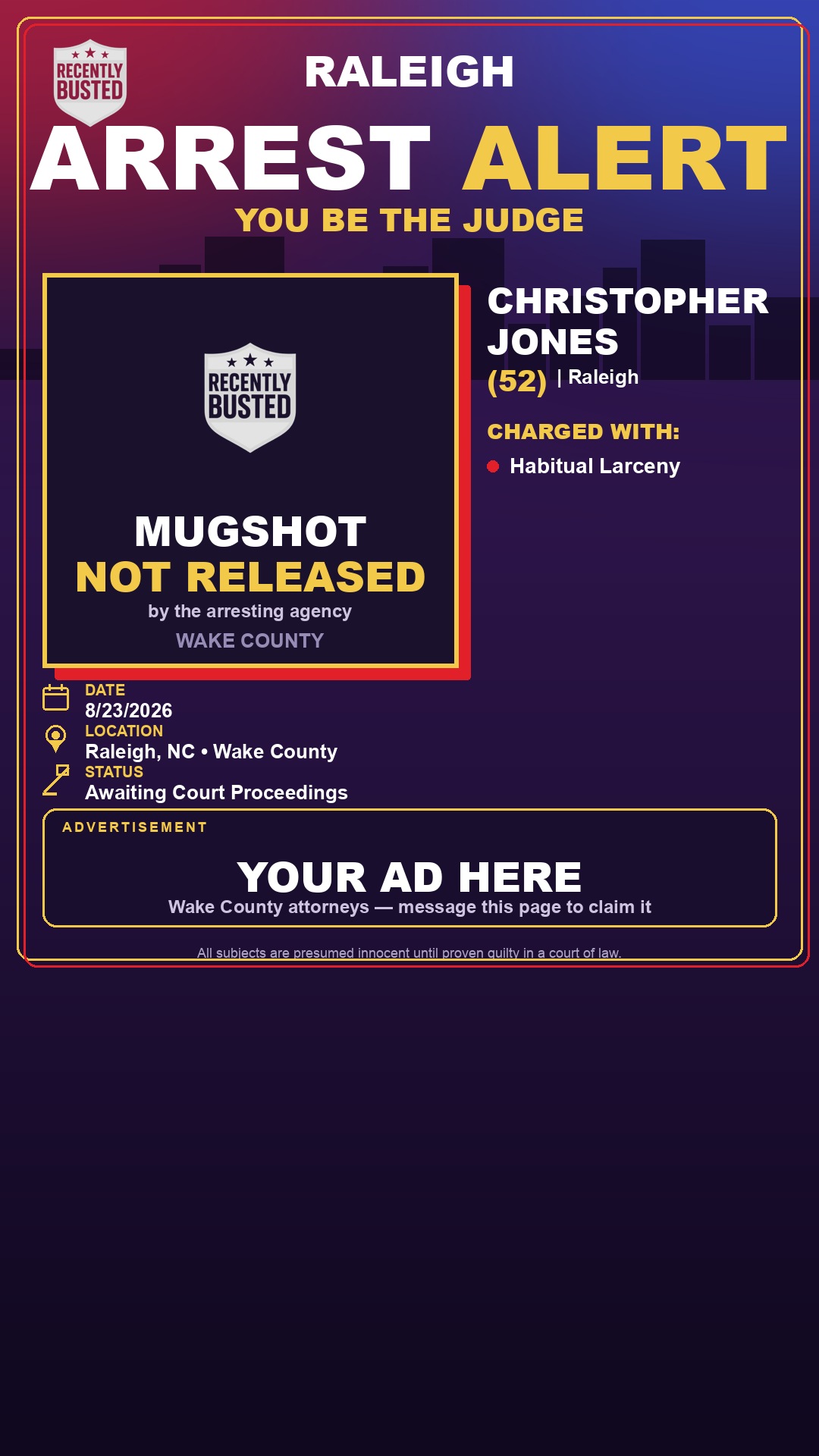 Arrest report - CHRISTOPHER JONES
