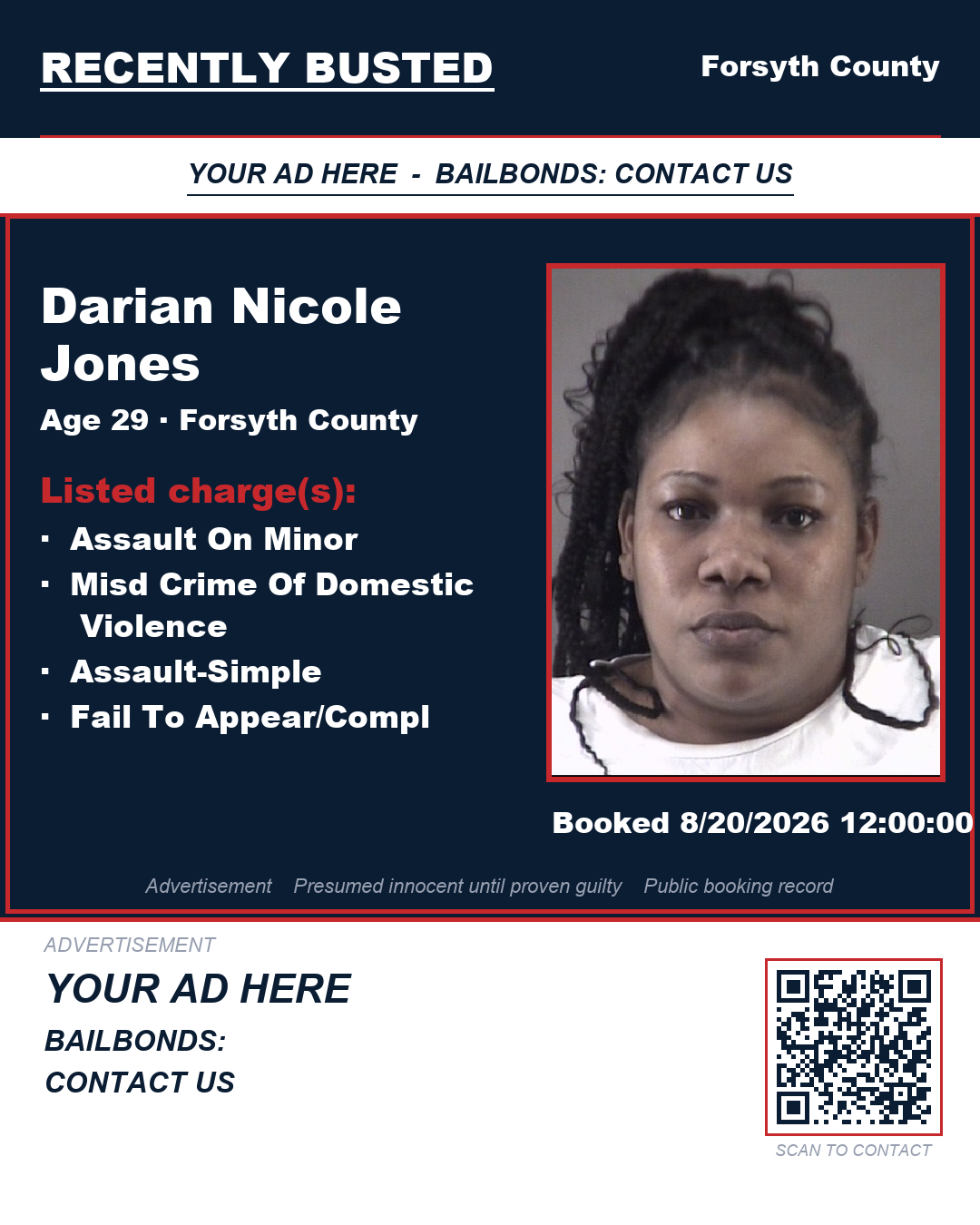 Arrest report - DARIAN NICOLE JONES