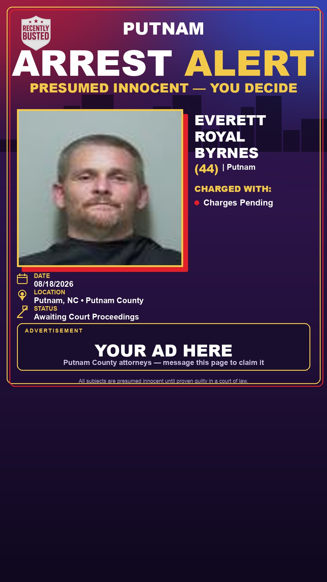 Arrest report - Everett Royal Byrnes