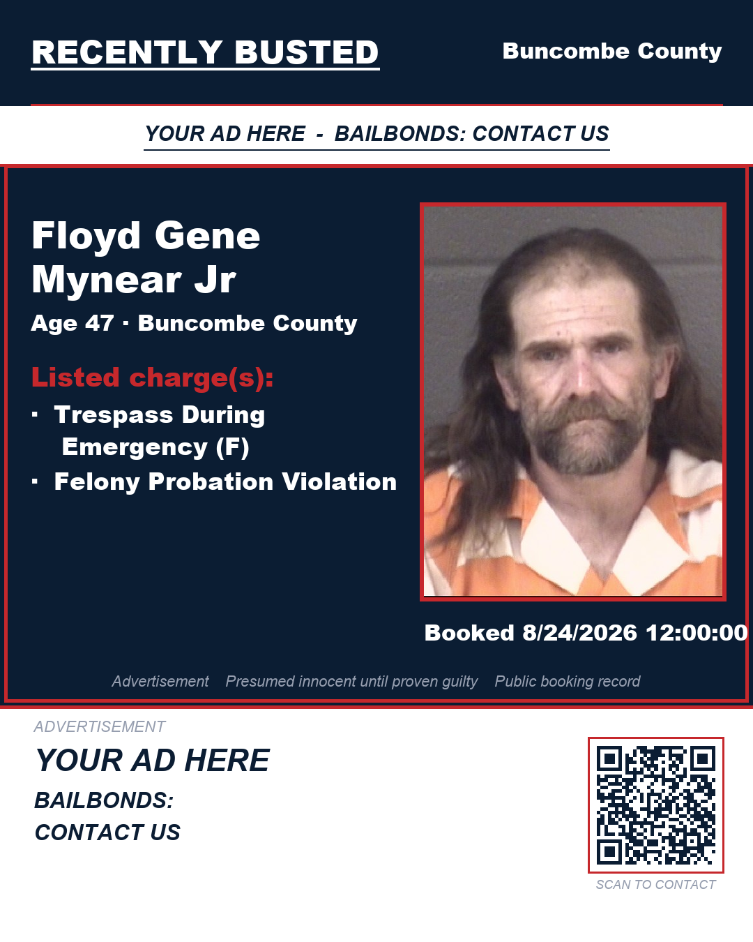 Arrest report - FLOYD GENE MYNEAR JR