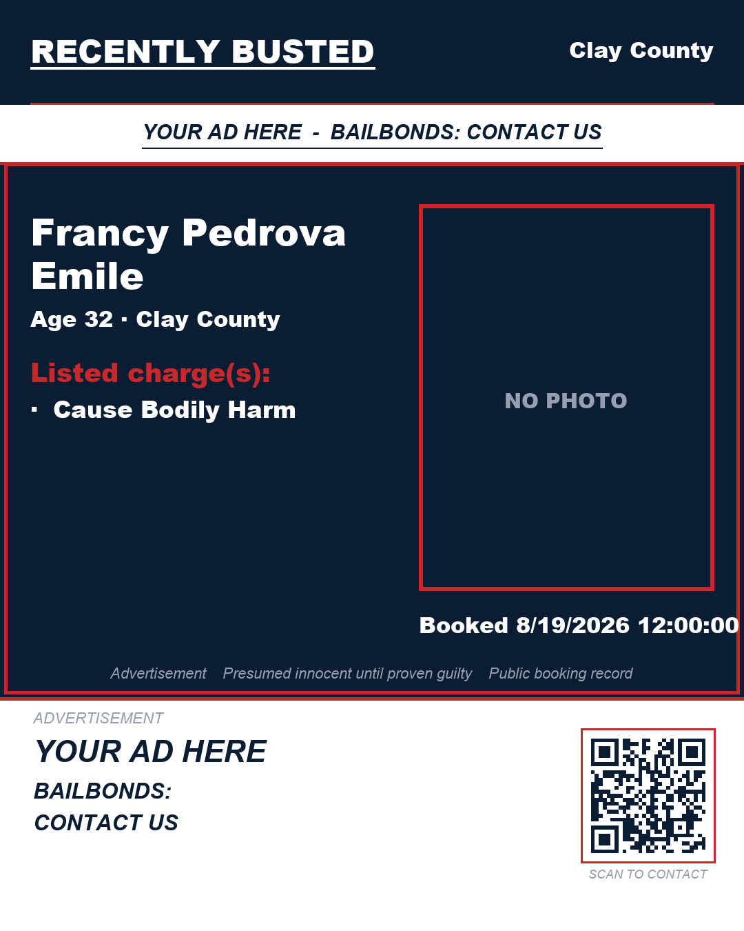 Arrest report - FRANCY PEDROVA EMILE