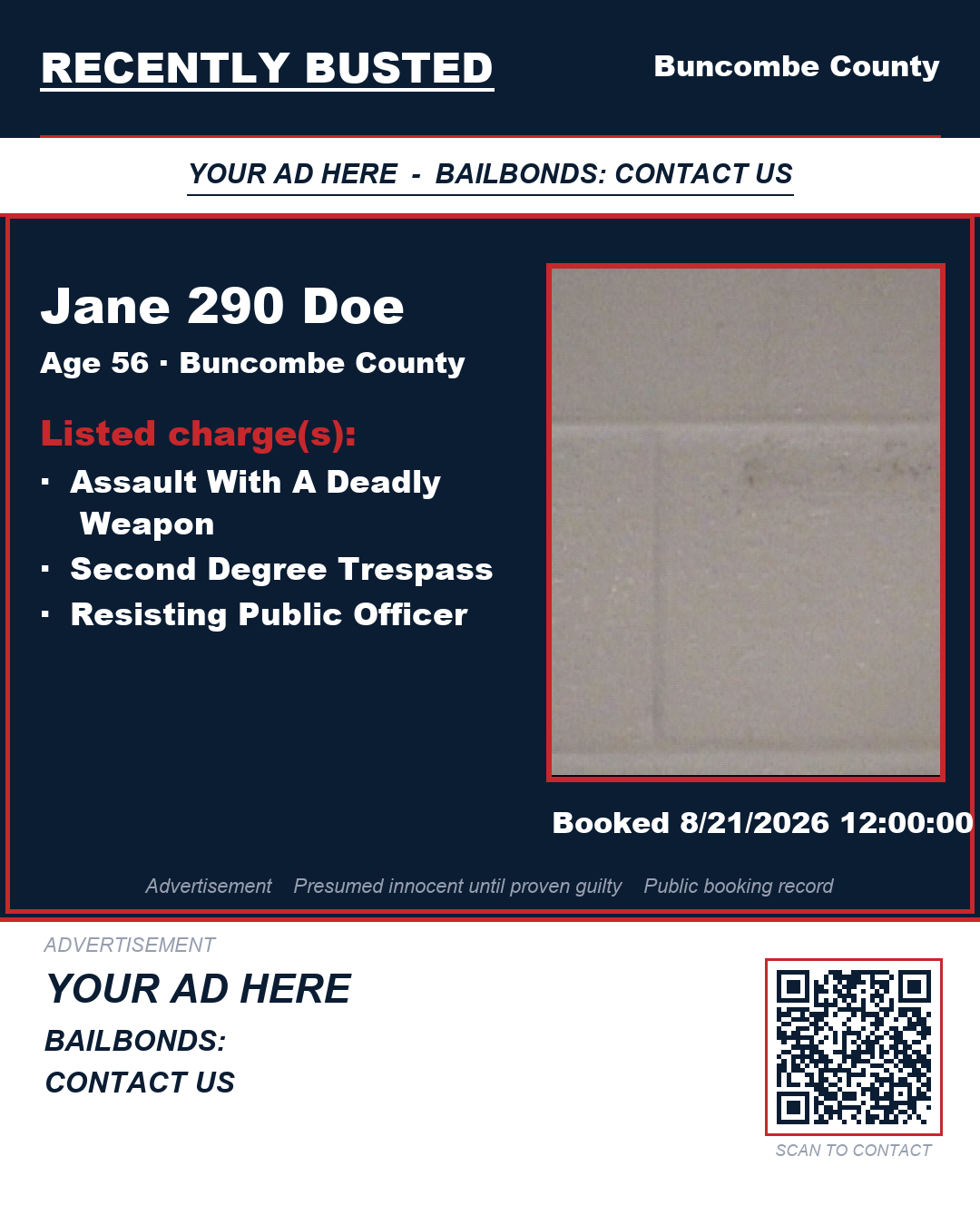 Arrest report - JANE 290 DOE
