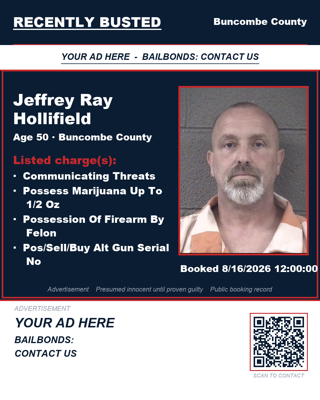 Arrest report - JEFFREY RAY HOLLIFIELD