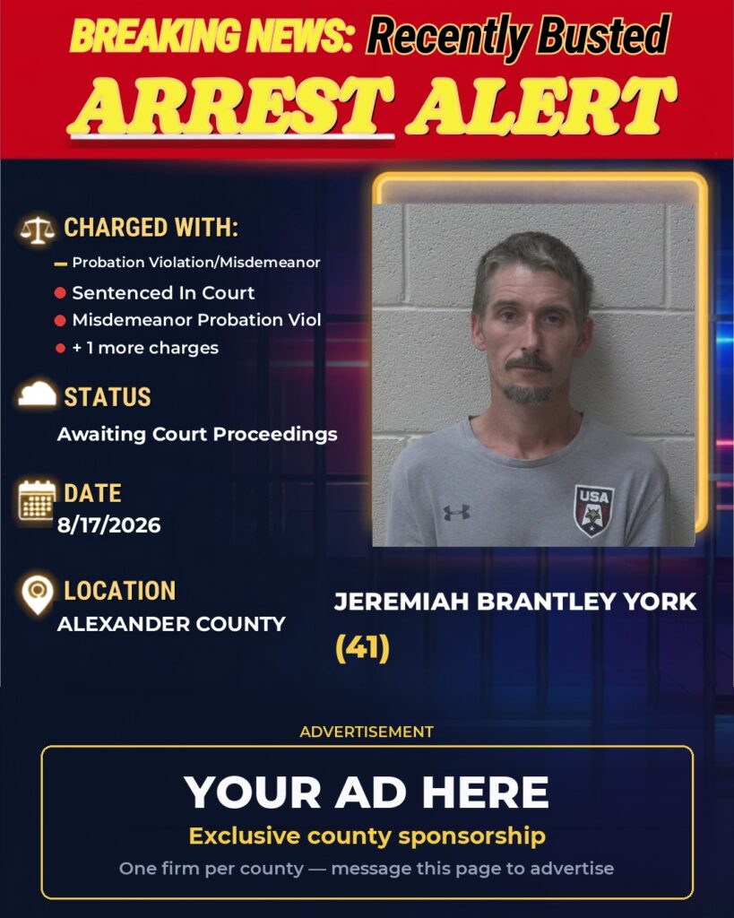Arrest report — JEREMIAH BRANTLEY YORK