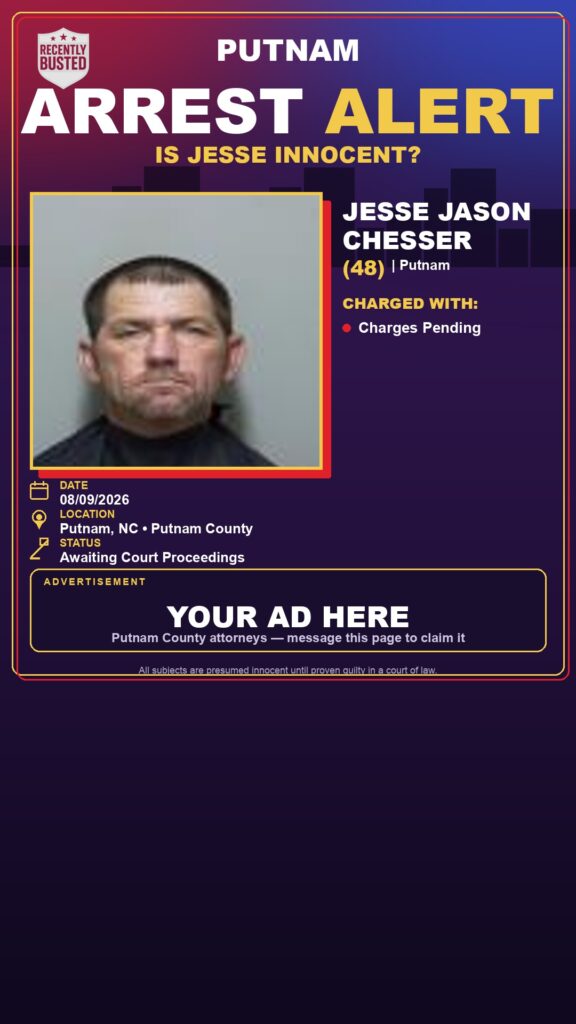 Jesse Jason Chesser — arrest record card, Florida Crime