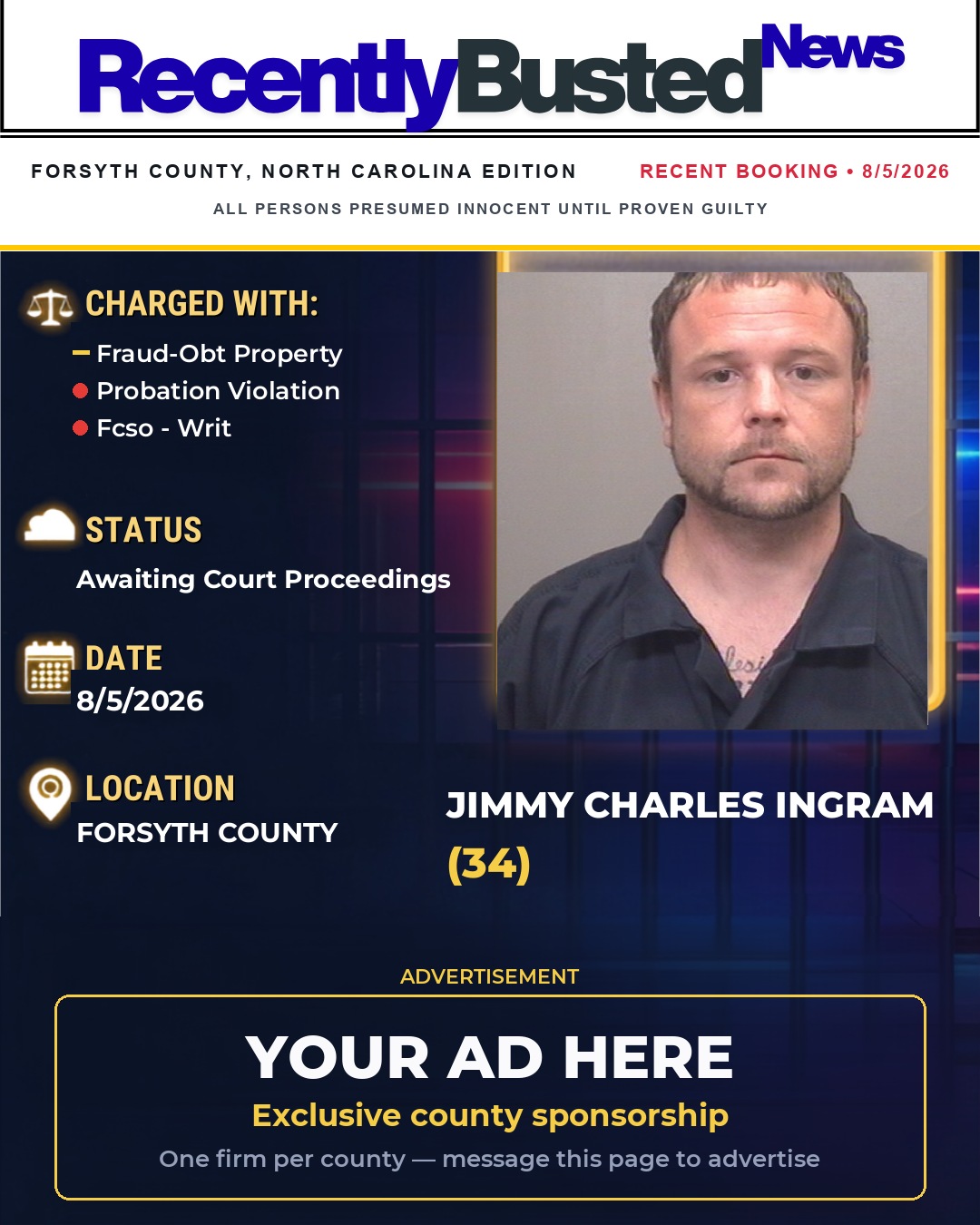 Arrest report - JIMMY CHARLES INGRAM