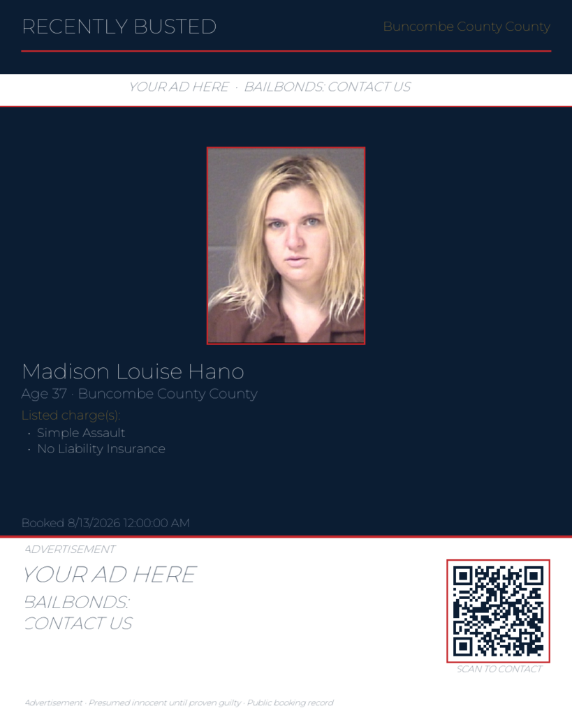 Arrest report — MADISON LOUISE HANO
