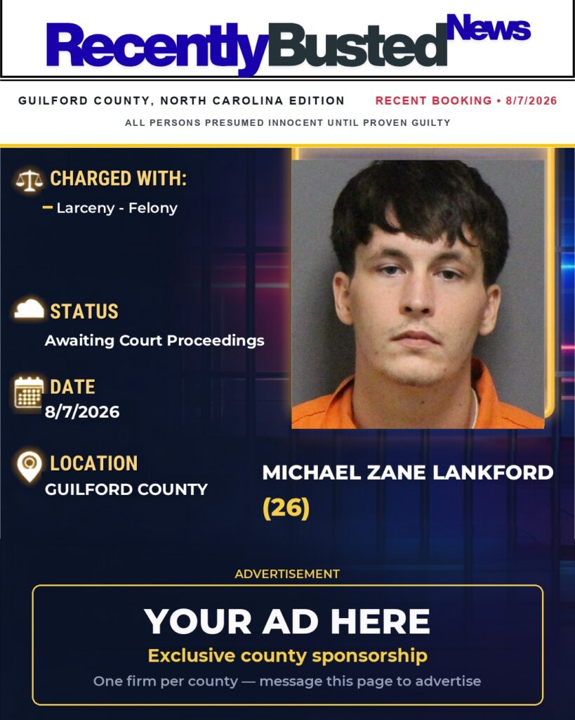 Arrest report — MICHAEL ZANE LANKFORD
