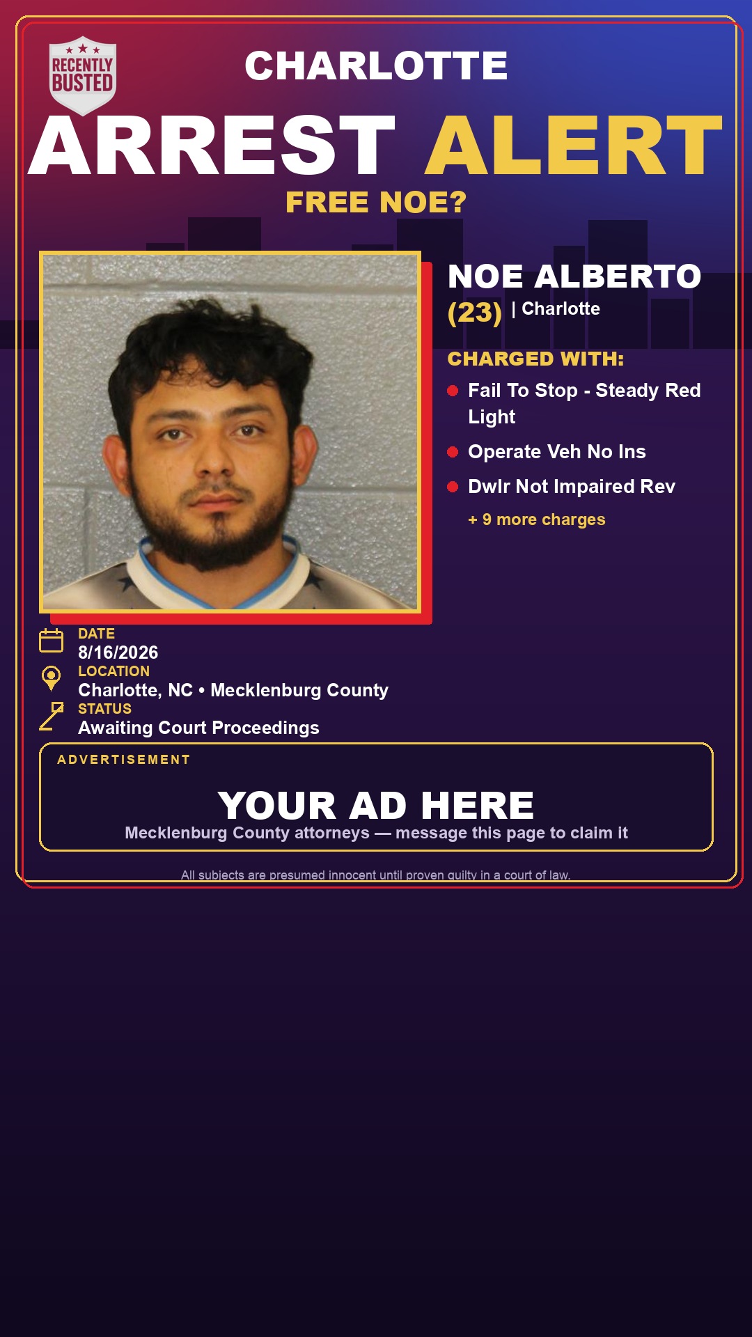 Arrest report - NOE ALBERTO