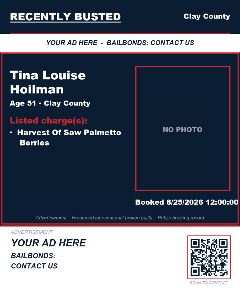 Arrest report - TINA LOUISE HOILMAN
