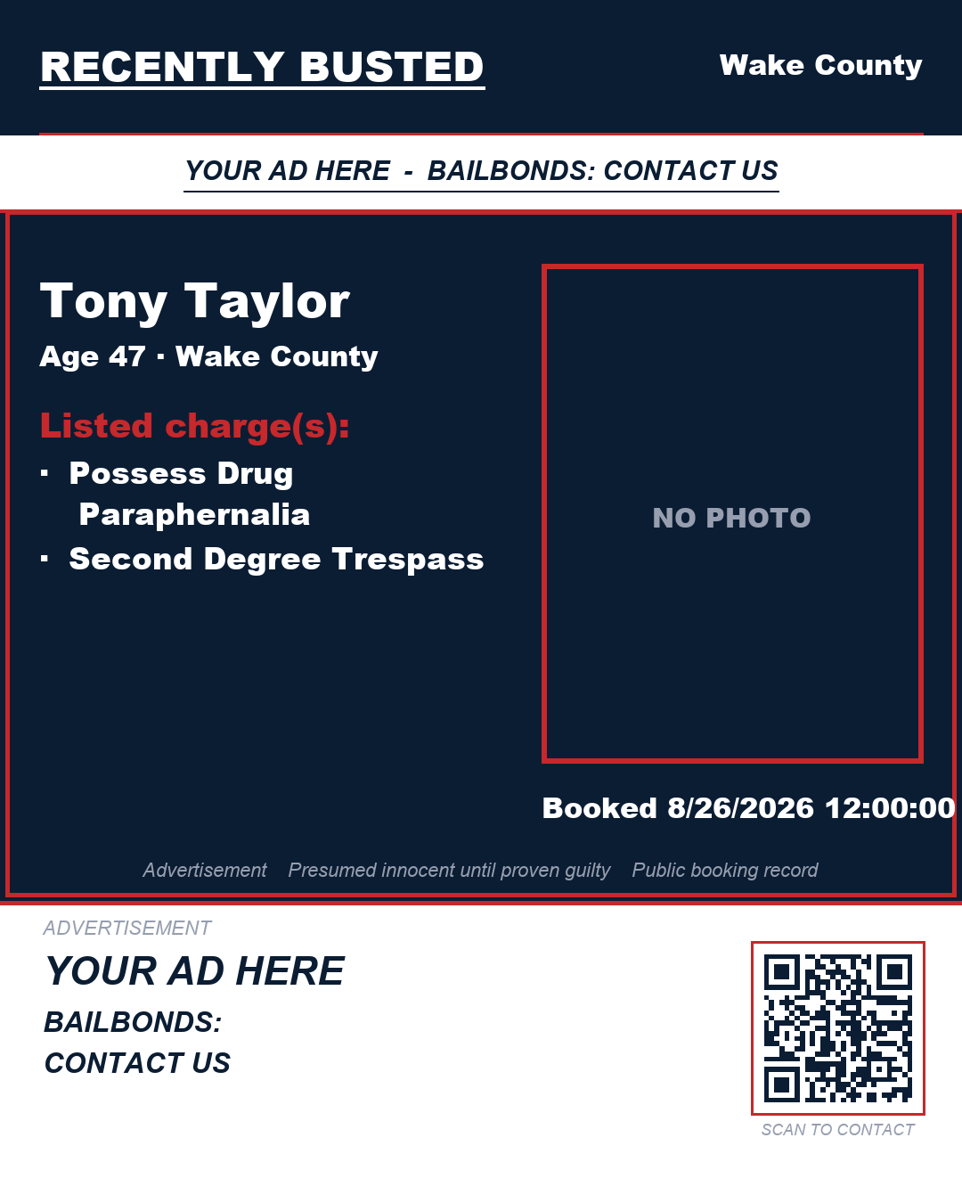 Arrest report - TONY TAYLOR