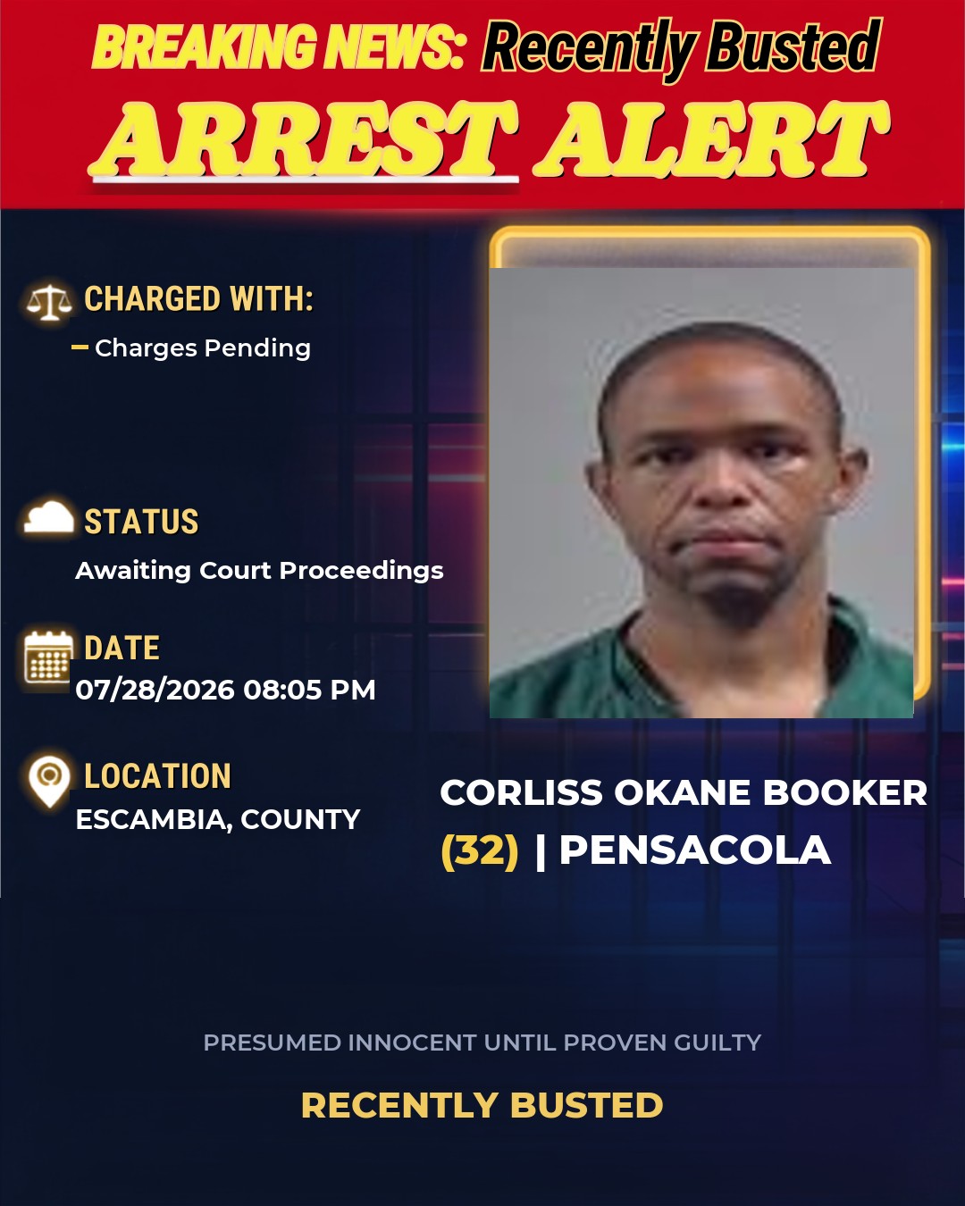 Arrest report - Corliss Okane Booker