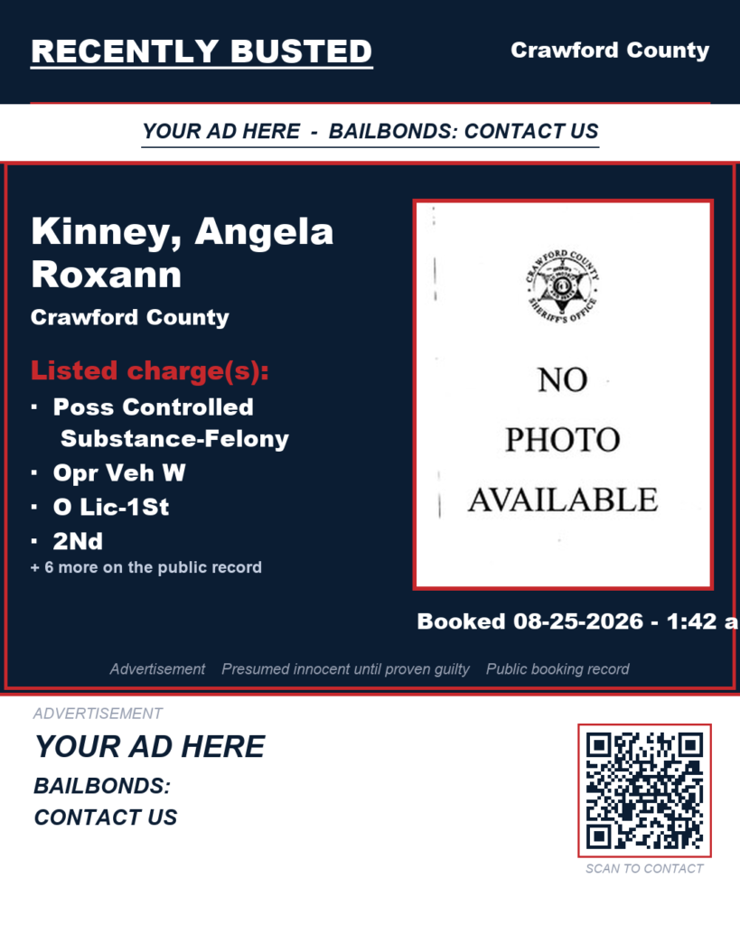 Arrest report — Kinney, Angela Roxann