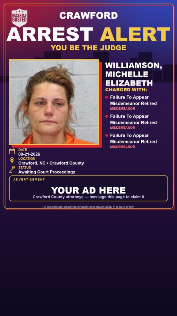 Arrest report — Williamson, Michelle Elizabeth