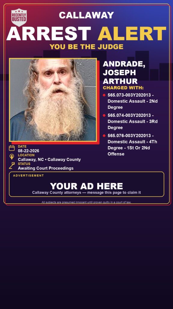 Arrest report — Andrade, Joseph Arthur