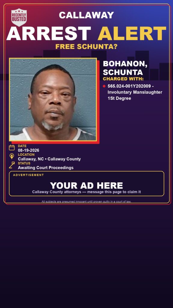 Arrest report — Bohanon, Schunta