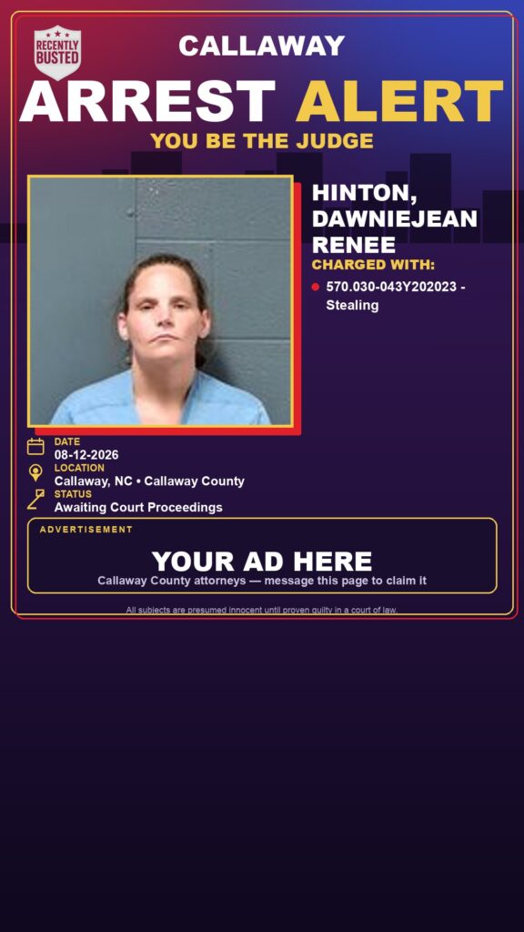 Arrest report — Hinton, Dawniejean Renee