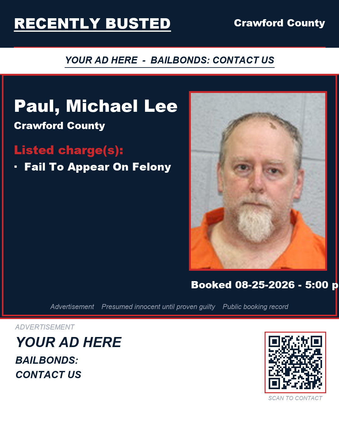 Arrest report - Paul, Michael Lee