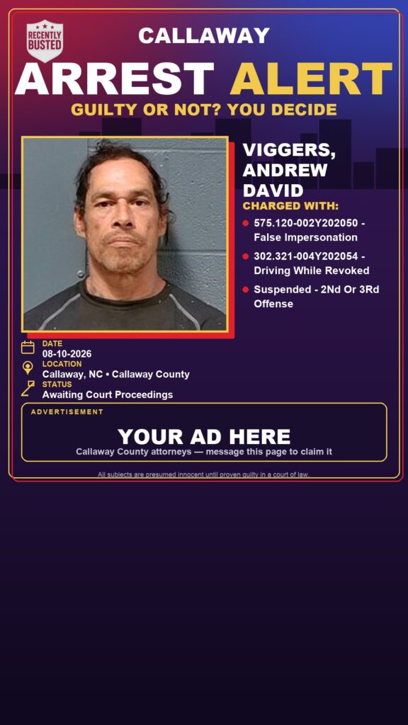 Arrest report — Viggers, Andrew David
