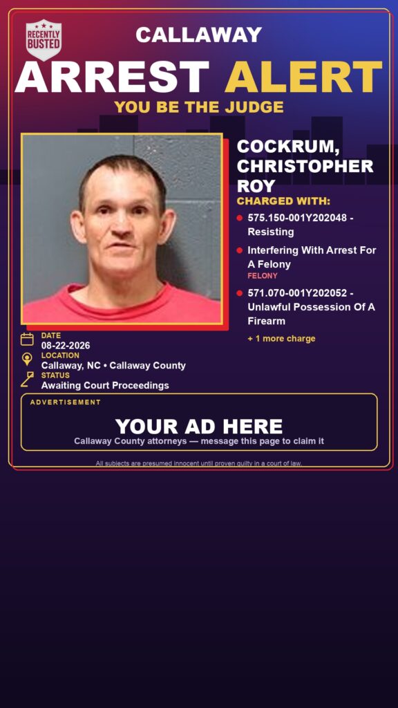 Arrest report — Cockrum, Christopher Roy