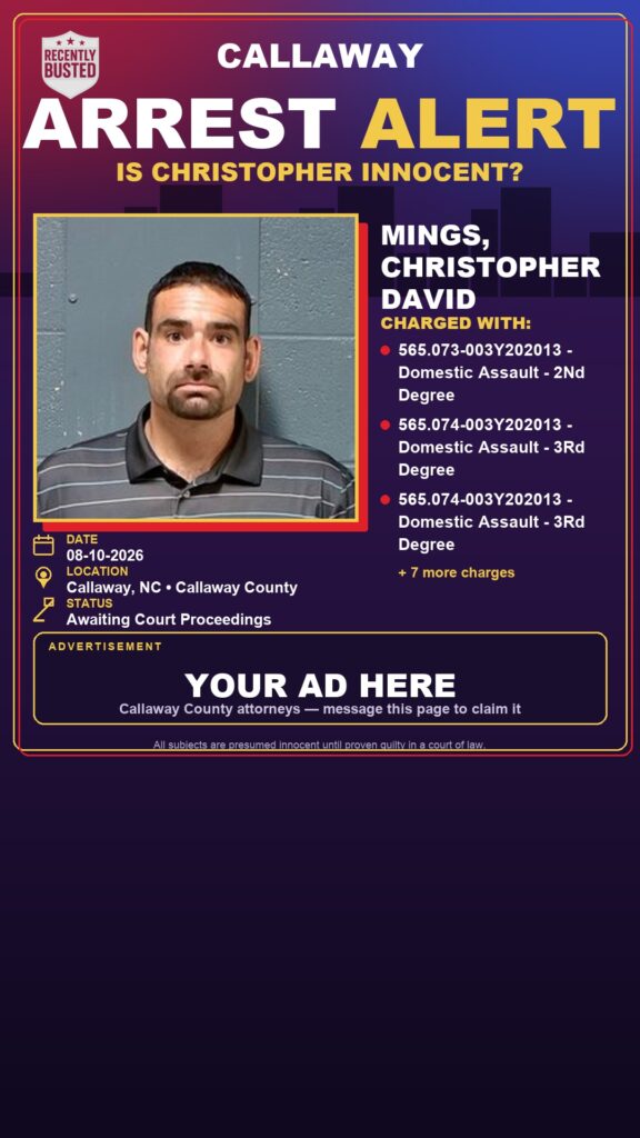 Arrest report — Mings, Christopher David