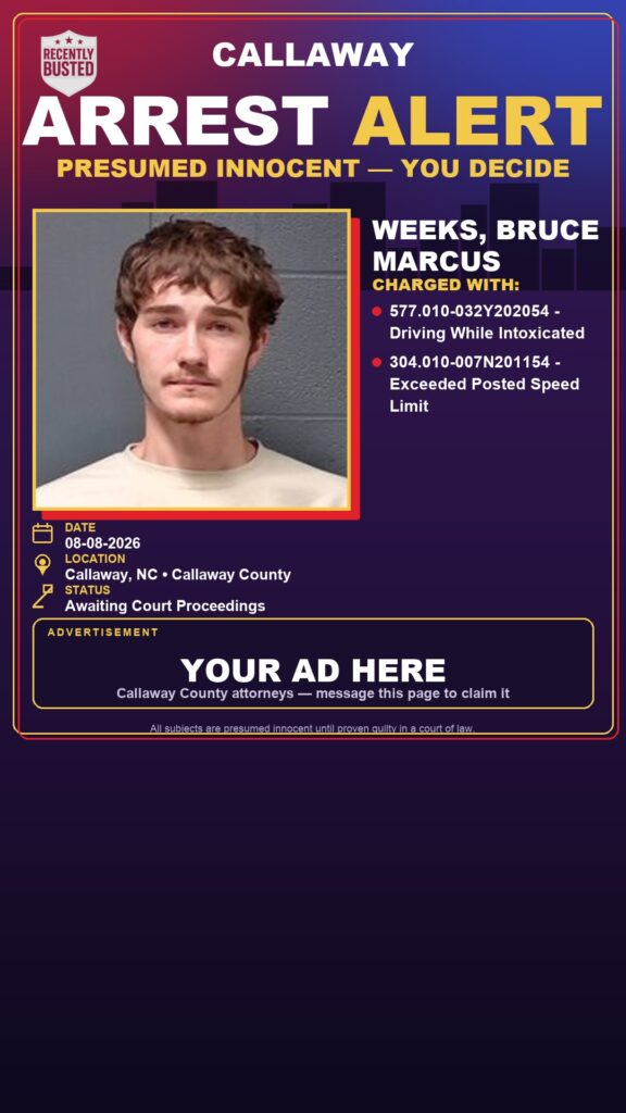 Arrest report — Weeks, Bruce Marcus