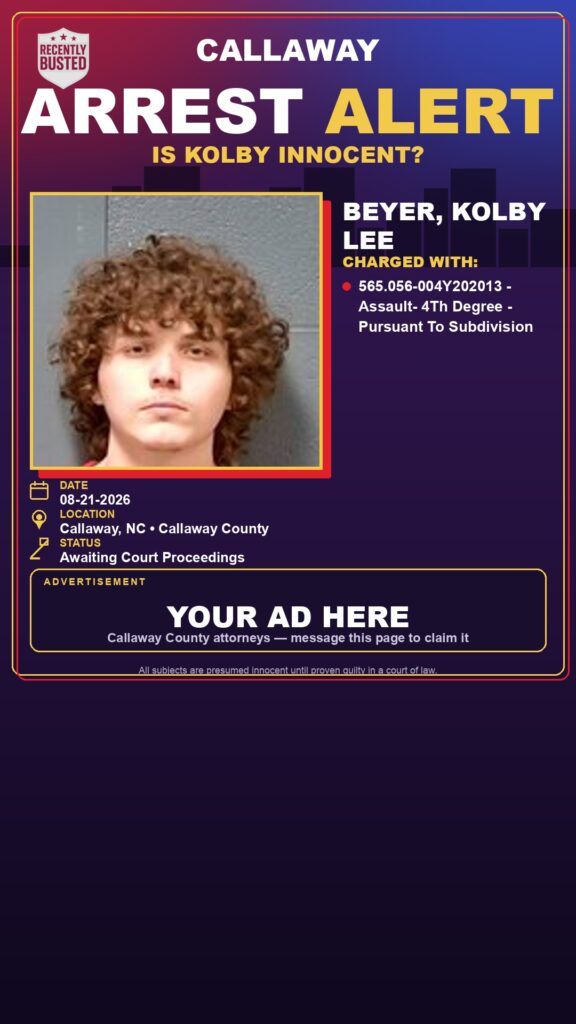 Arrest report — Beyer, Kolby Lee