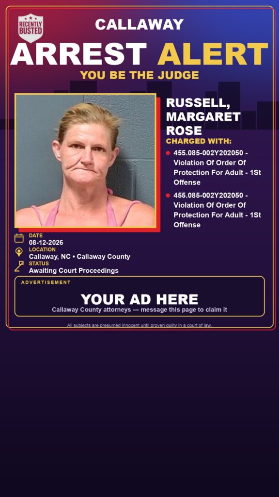 Arrest report — Russell, Margaret Rose
