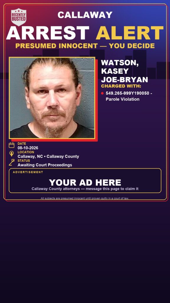 Arrest report — Watson, Kasey Joe-Bryan