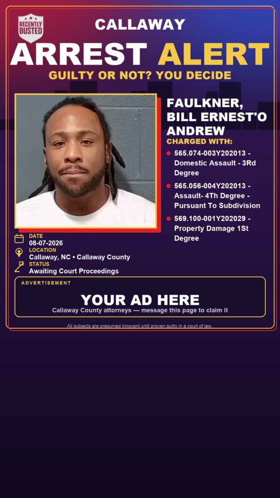 Arrest report — Faulkner, Bill Ernest'o Andrew