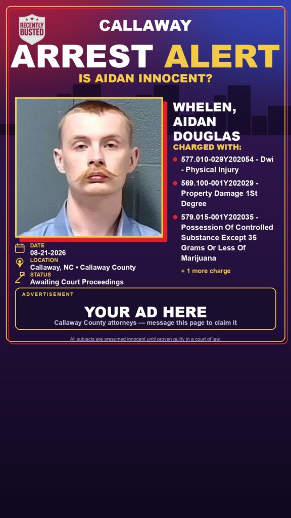 Arrest report — Whelen, Aidan Douglas