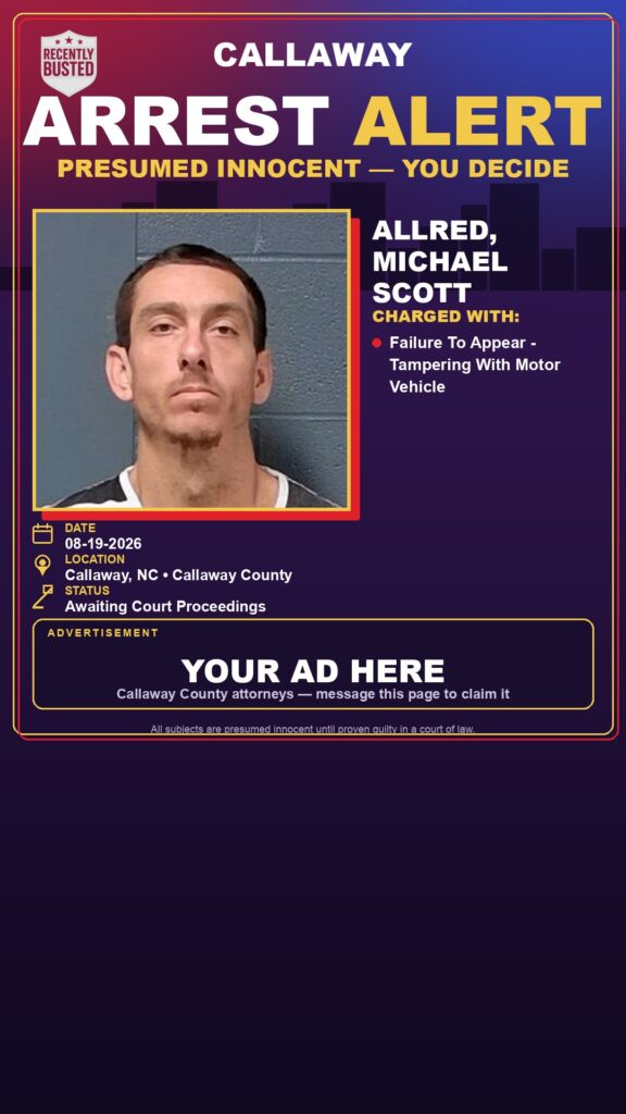 Arrest report — Allred, Michael Scott
