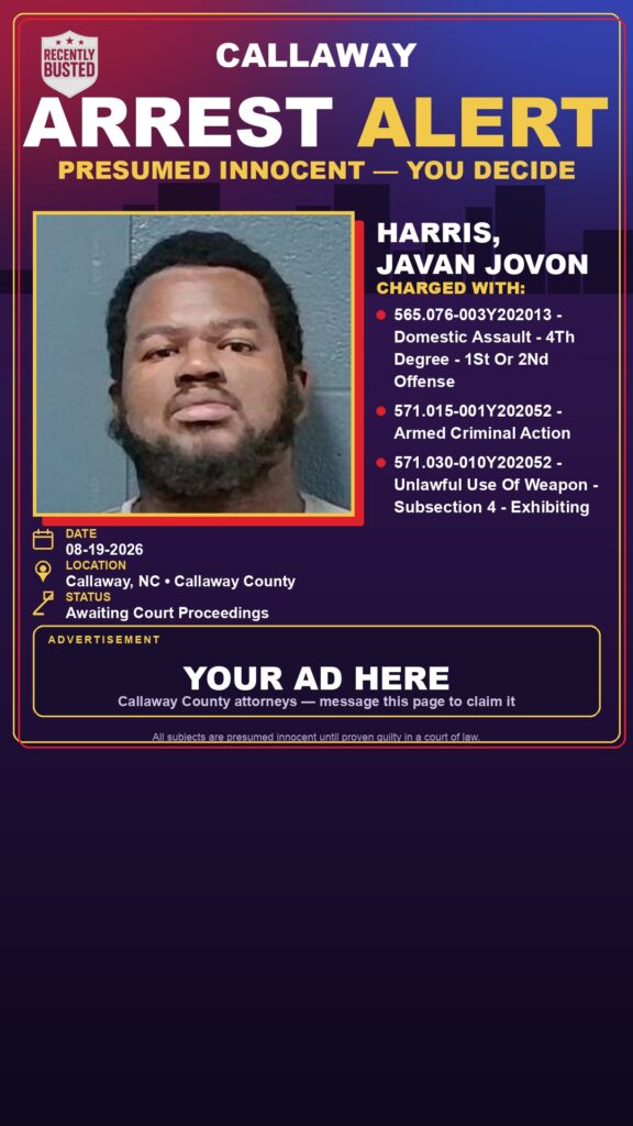 Arrest report — Harris, Javan Jovon