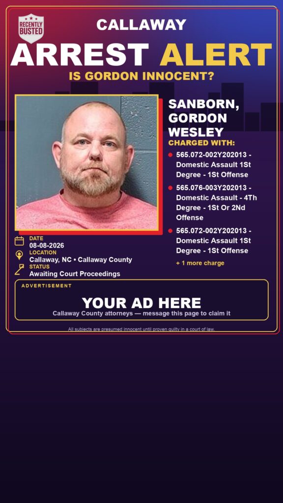 Arrest report — Sanborn, Gordon Wesley
