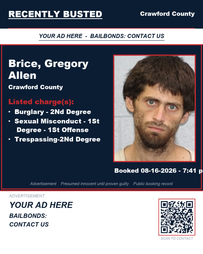 Arrest report — Brice, Gregory Allen