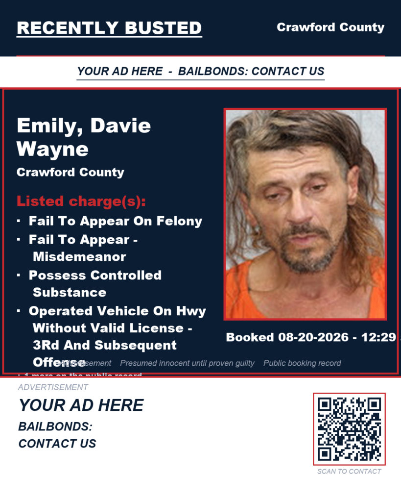 Arrest report — Emily, Davie Wayne