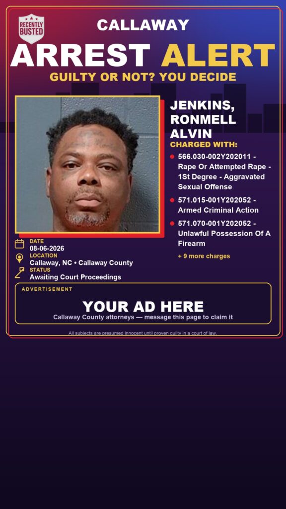 Arrest report - Jenkins, Ronmell Alvin