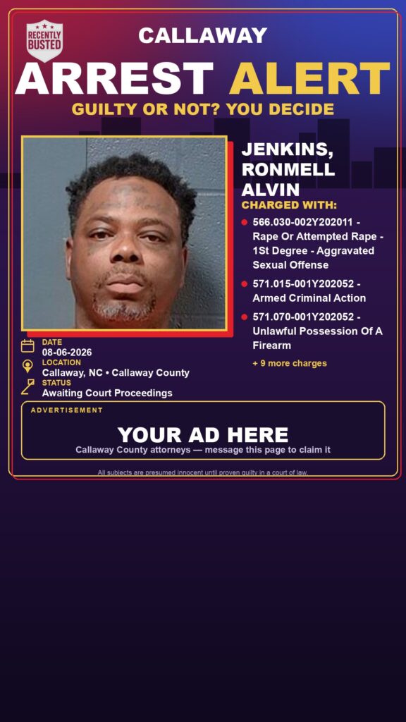 Arrest report — Jenkins, Ronmell Alvin